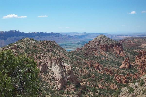 View through the saddle toward Moab