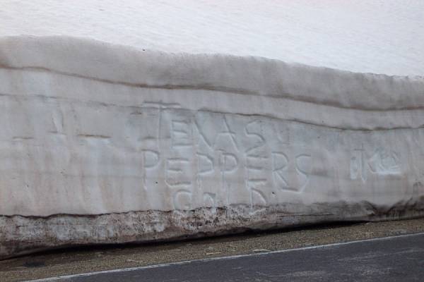 The 8 foot snow banks invite Graffiti