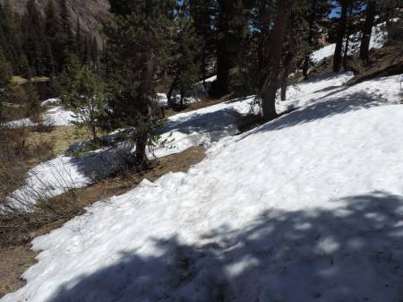 Snow on trail - nunatak
