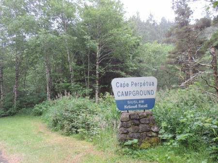 Cape Perpetua campground sign