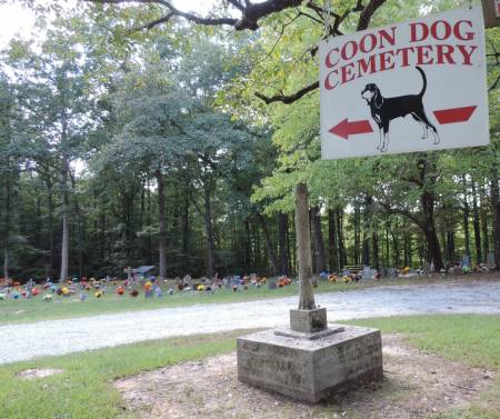 Coon Dog Cemetery - road sign