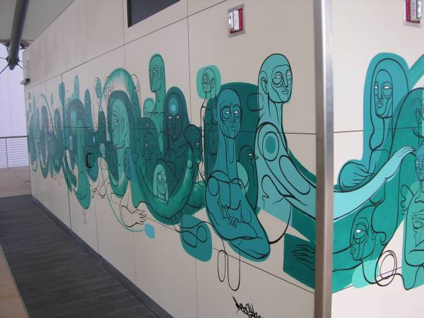 Mural on one of the monorail stations