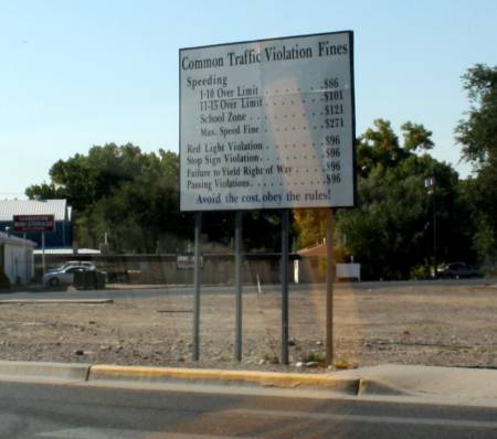 Traffic violation sign