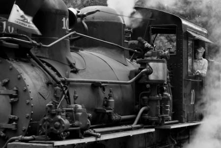 Steam train in Black and White
