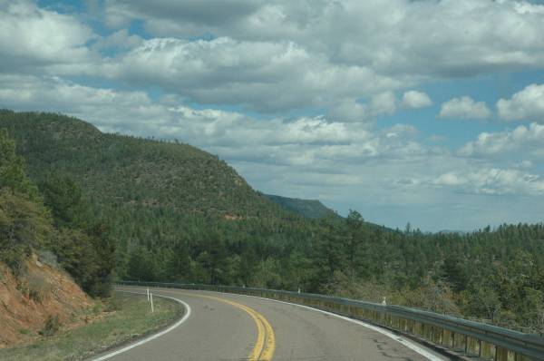 Driving beneath the Mogollon Rim