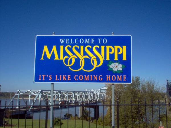 Mississippi Welcome Sign