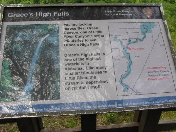 Grace's High Falls Information Sign