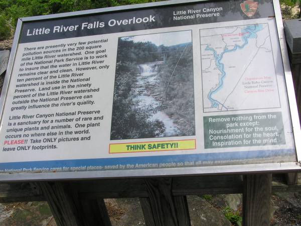 Little River Falls Information Sign