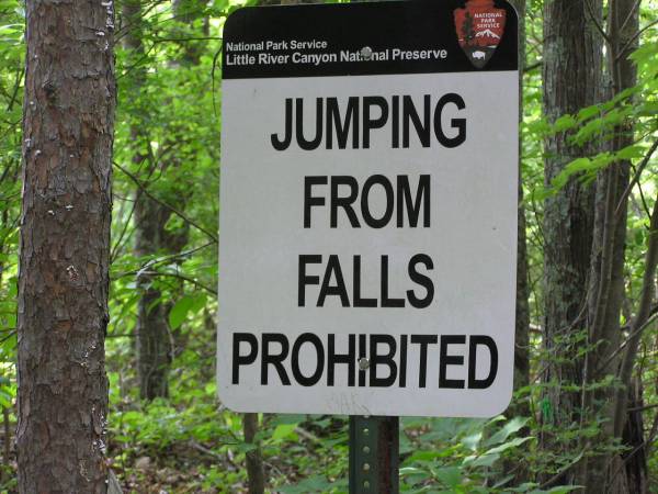 Danger Sign at Little River Falls