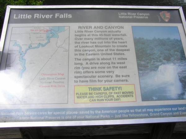 Little River Falls Information Sign
