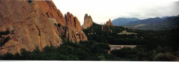 Panoramic phot of Garden of the Gods