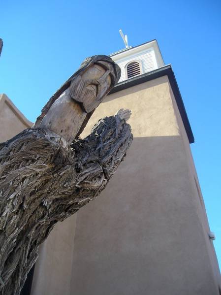 Wood Sculpture Outside Old Cerrillos Church