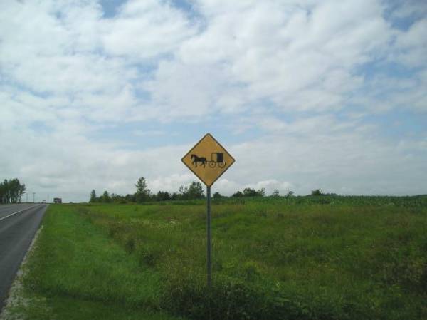Amish Country Warning Sign