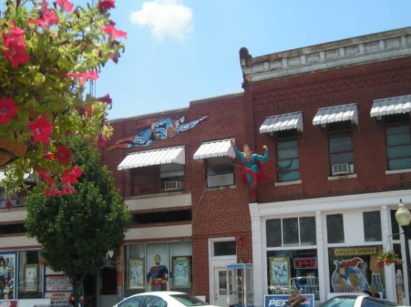 Superman Adorned Buildings in Metropolis, Illinois