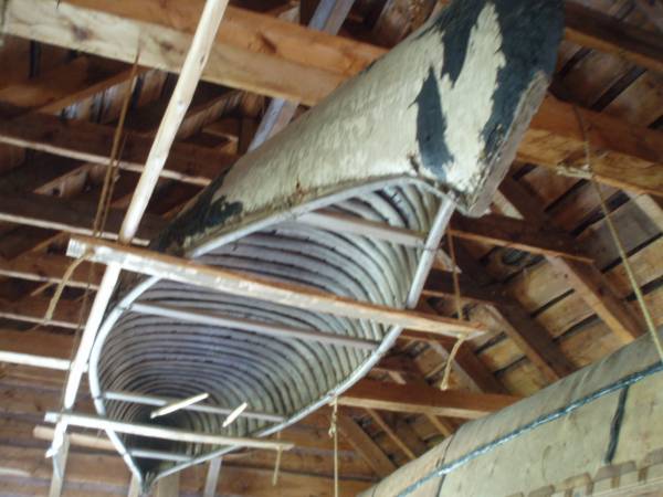 Canoe Stored in Rafters
