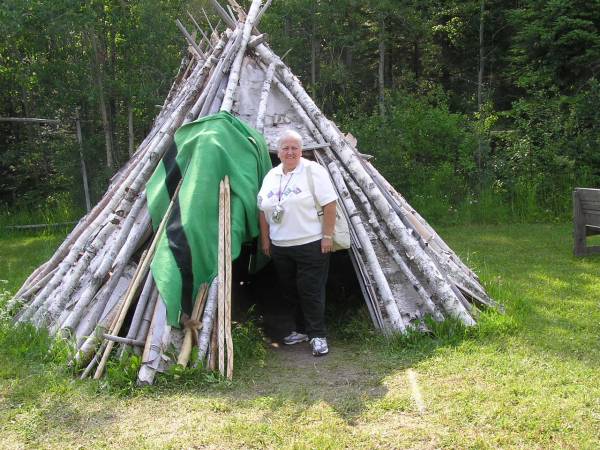 Betty in Ojibwe Shelter