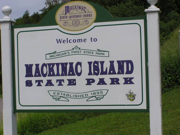 Mackinac Island State Park Sign
