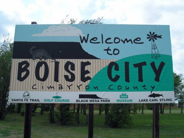Welcome to Boise City Sign