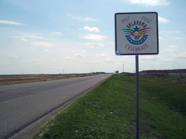 Celebrate Oklahoma Road Sign