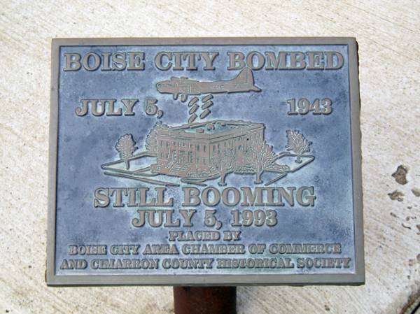Boise City Bombed Plaque in Oklahoma