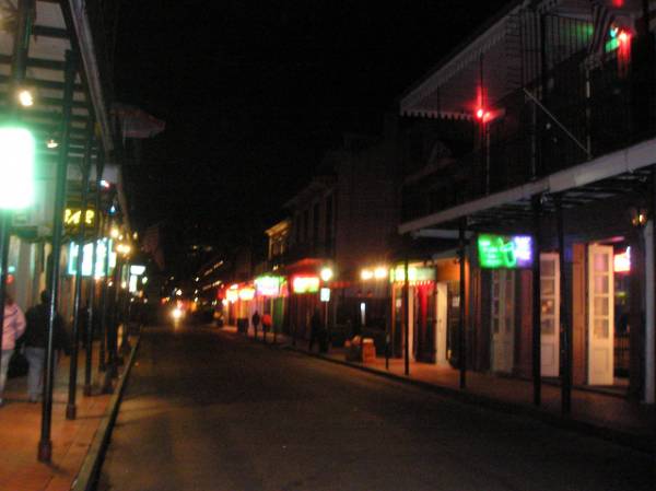 Bourbon Street at Night in New Orleans
