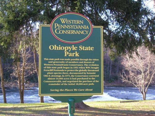 Ohiopyle State Park Sign in Pennsylvania