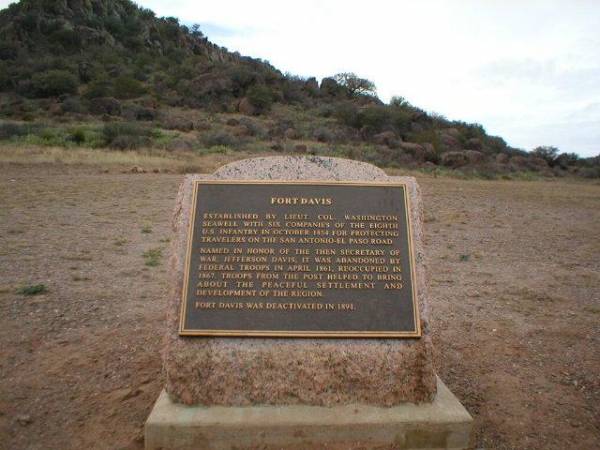 Plaque at Fort Davis in Texas