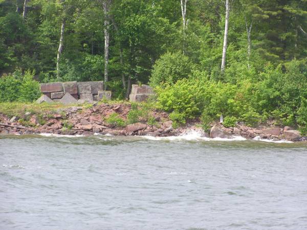 Blocks of Brownstone on Basswood Island
