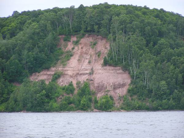Closer View Shows Landslide on Otter Island