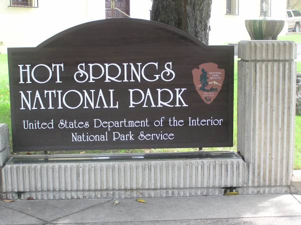 Hot Springs National Park Entrance Sign