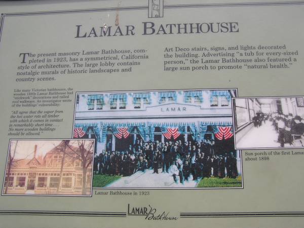 Lamar Bathhouse Sign