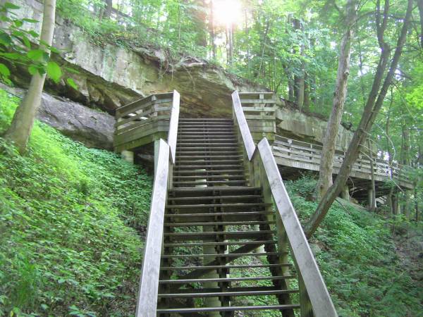 Steps to Brandywine Falls Boardwalk
