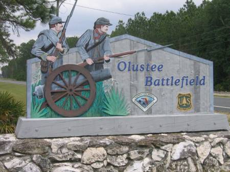 Sign at entrance to Olustee Battlefield