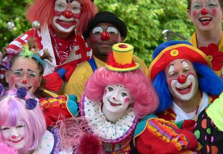 Pricilla Mooseburger and friends at Mooseburger Clown Camp