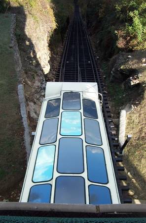 The steepest portion of the Incline Railway
