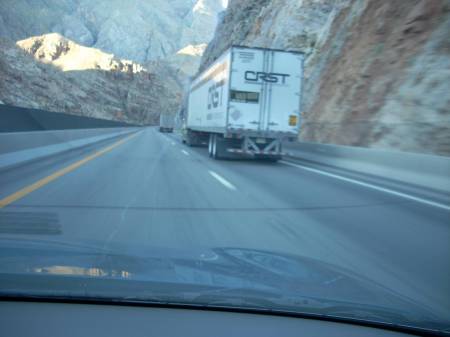 CRST truck in Virgin River Gorge