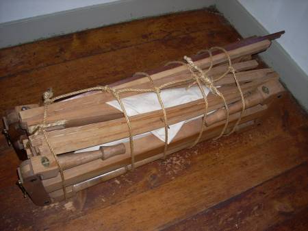 Folded up Revolutionary era cot