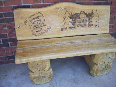 Bench outside Lyndee's Cafe, Hermann, MO