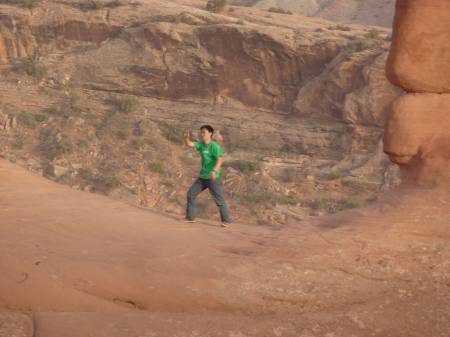 Showing Off Under Delicate Arch