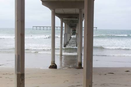 Underneath the Ocean Beach Pier.