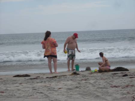 Family enjoys the beach.