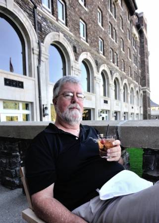 Cocktails on the Patio at Fairmont Banff Springs