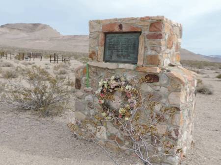 Rhyolite cemetery monument