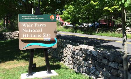 Weir Farm sign
