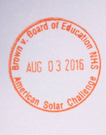 Brown vs Board solar car stamp