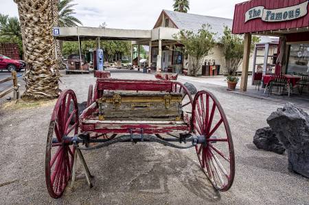Old wagon relic in Shoshone, CA