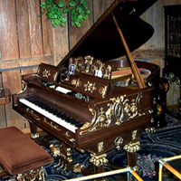 Fischer gold gilded grand piano
