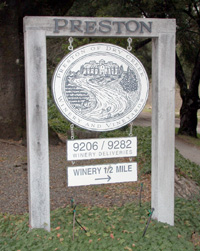 Preston Vineyards - Entrance