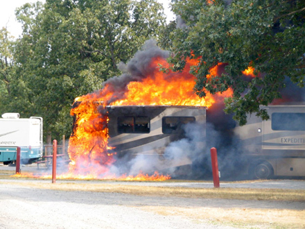 RV on fire