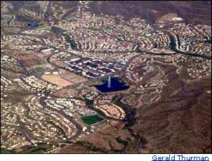 Aerial view of the world's tallest fountain